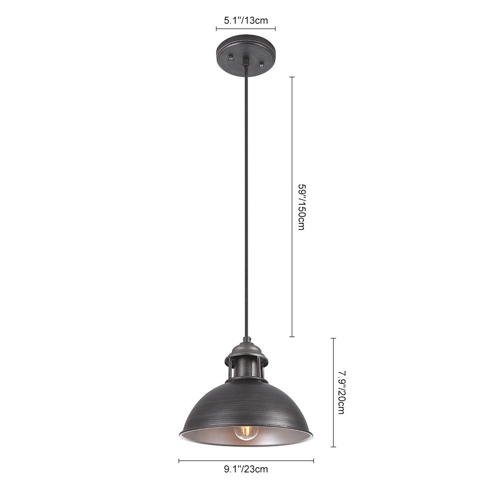 Vesino Industrial Metal Dome Pendant Light