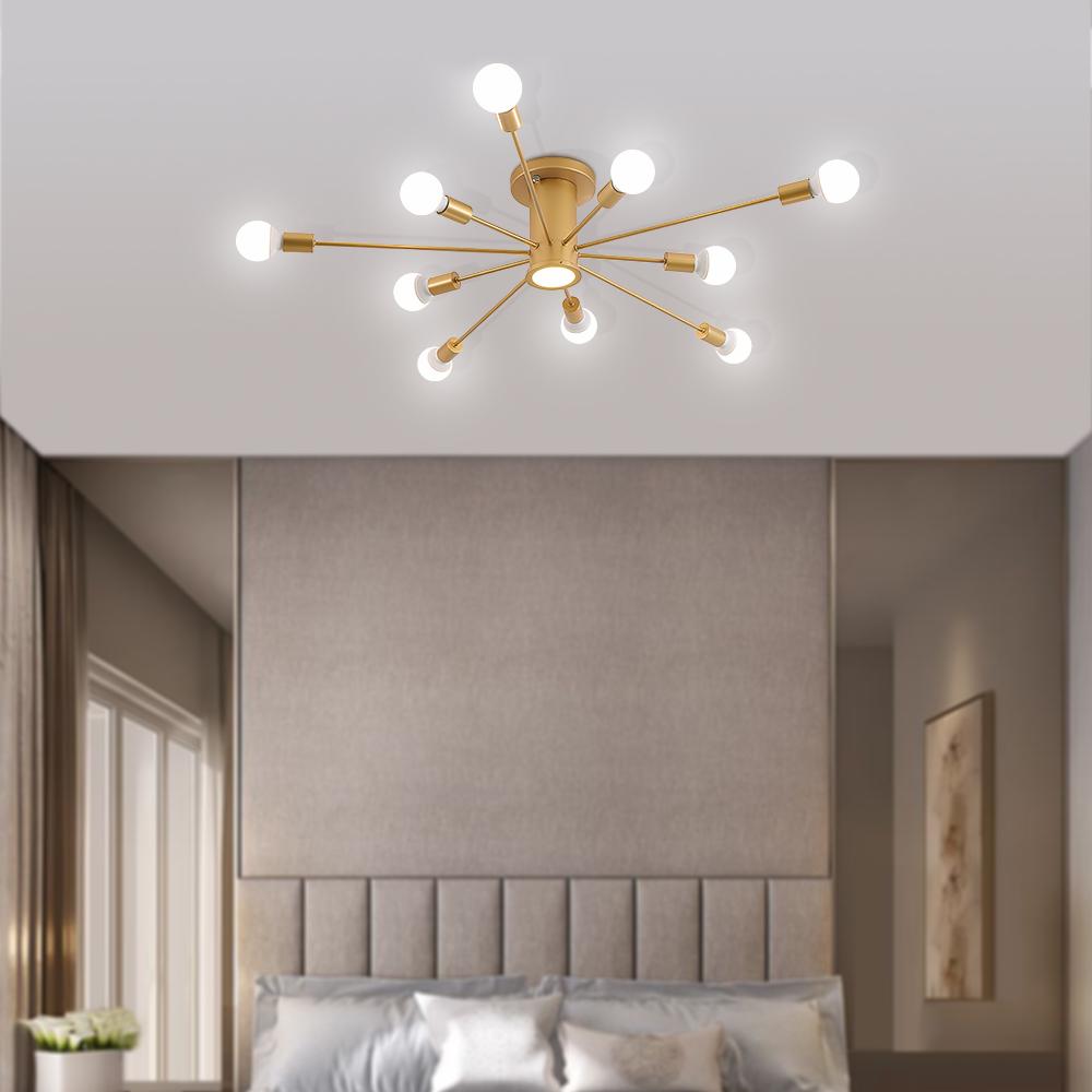 Ljosalf Mid-Century Metal Flush Mount Ceiling Light - Lamp Copper