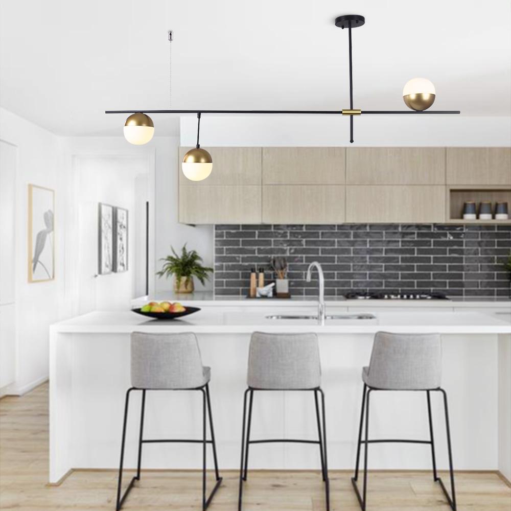 Modern Linear Metal Chandelier