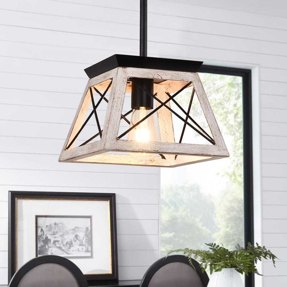 Ildar Modern Farmhouse Geometric Metal Pendant Light