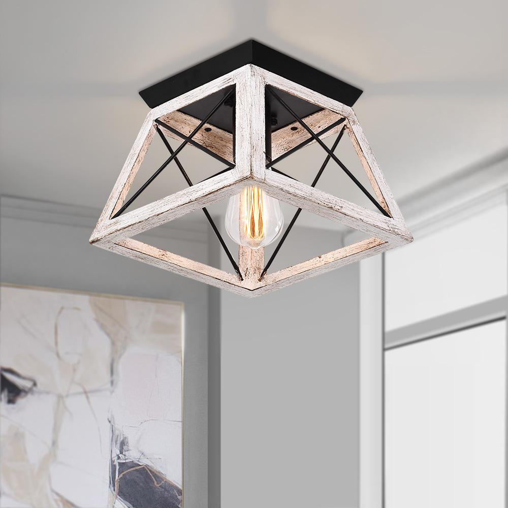 Sindri Modern Farmhouse Metal Flush Mount Light