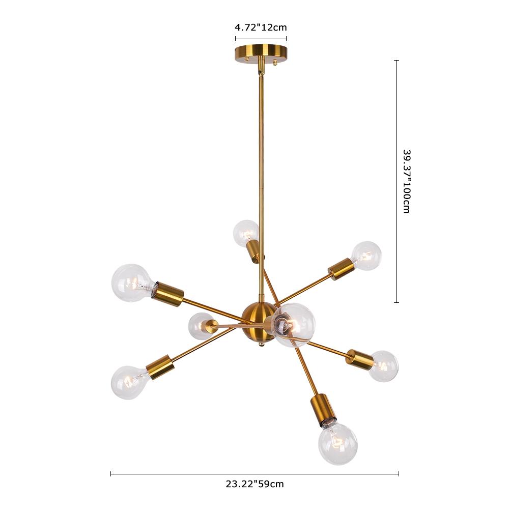 Ulfuvux Modern Globe Linear Sputnik Metal Chandelier - Lamp Copper