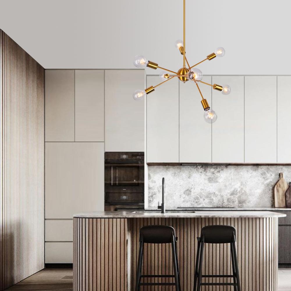 Ulfuvux Modern Globe Linear Sputnik Metal Chandelier