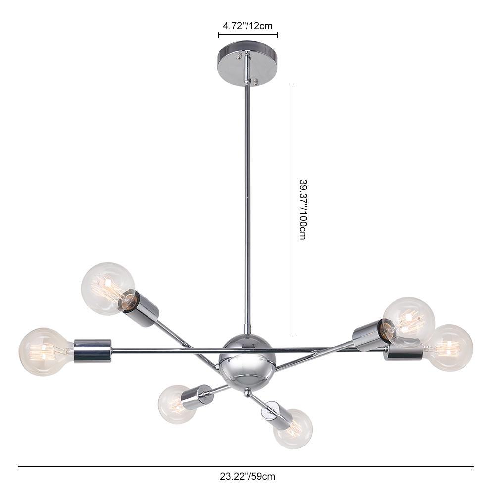Ulfuvux Modern Globe Linear Sputnik Metal Chandelier - Lamp Copper