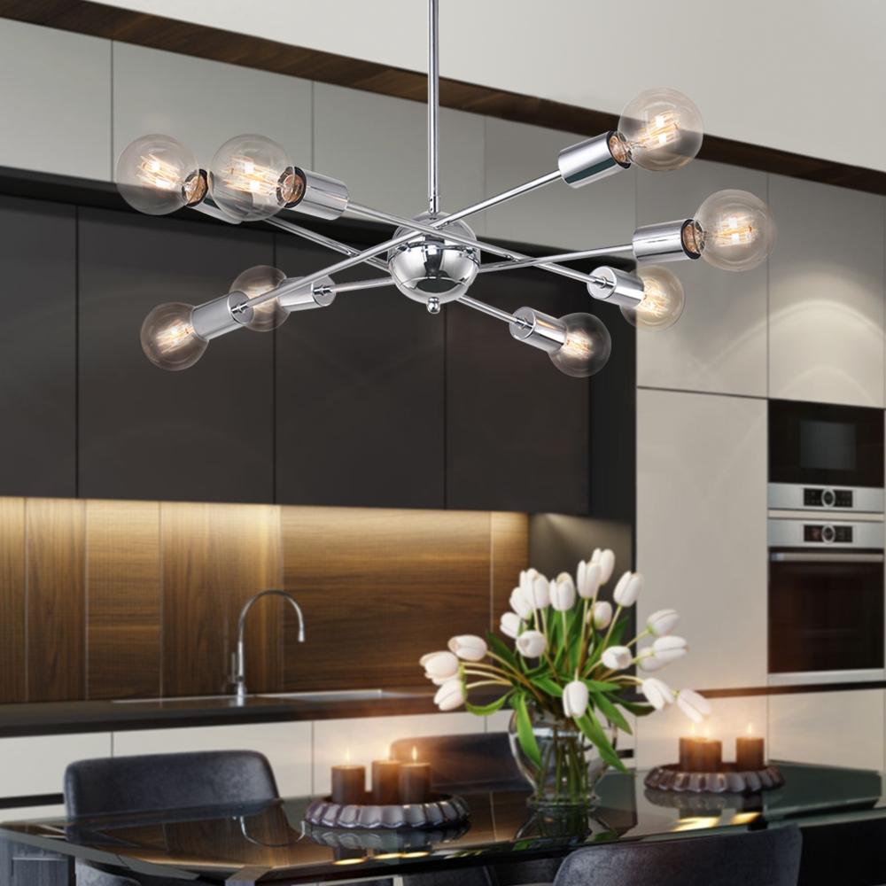 Ulfuvux Modern Globe Linear Sputnik Metal Chandelier - Lamp Copper