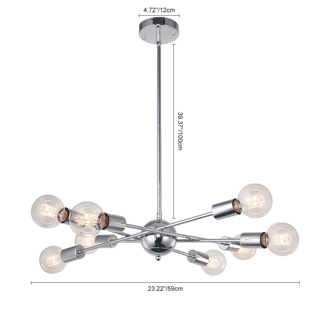 Ulfuvux Modern Globe Linear Sputnik Metal Chandelier - Lamp Copper