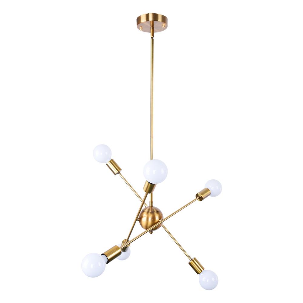Ulfuvux Modern Globe Linear Sputnik Metal Chandelier - Lamp Copper