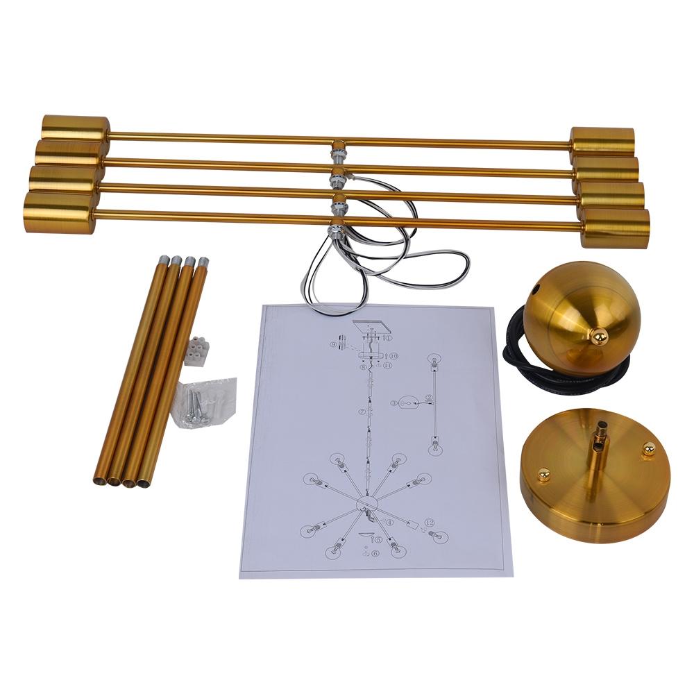 Ulfuvux Modern Globe Linear Sputnik Metal Chandelier - Lamp Copper