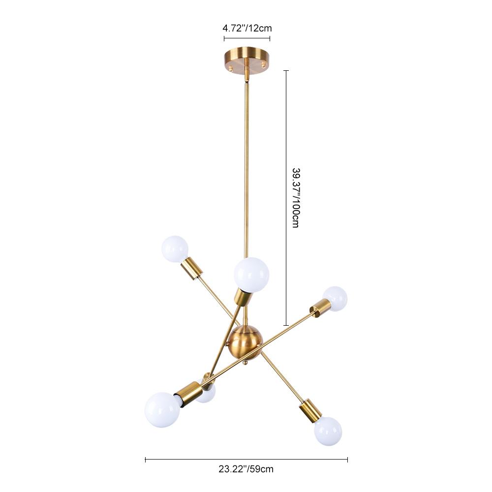 Ulfuvux Modern Globe Linear Sputnik Metal Chandelier - Lamp Copper