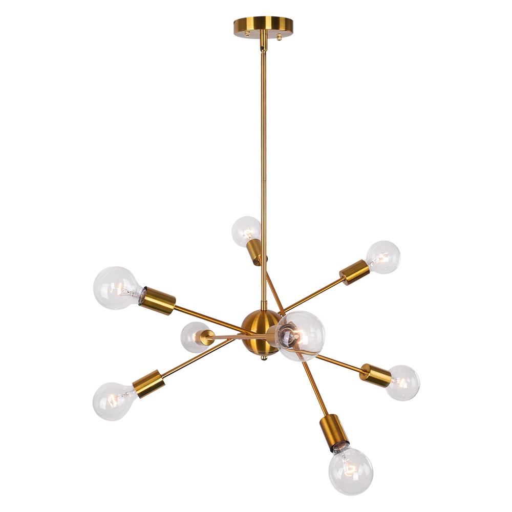 Ulfuvux Modern Globe Linear Sputnik Metal Chandelier - Lamp Copper