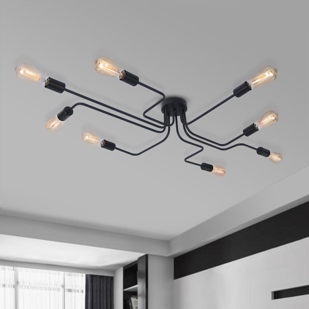 Qvistunix Modern Industrial Sputnik Metal Semi Flush Light
