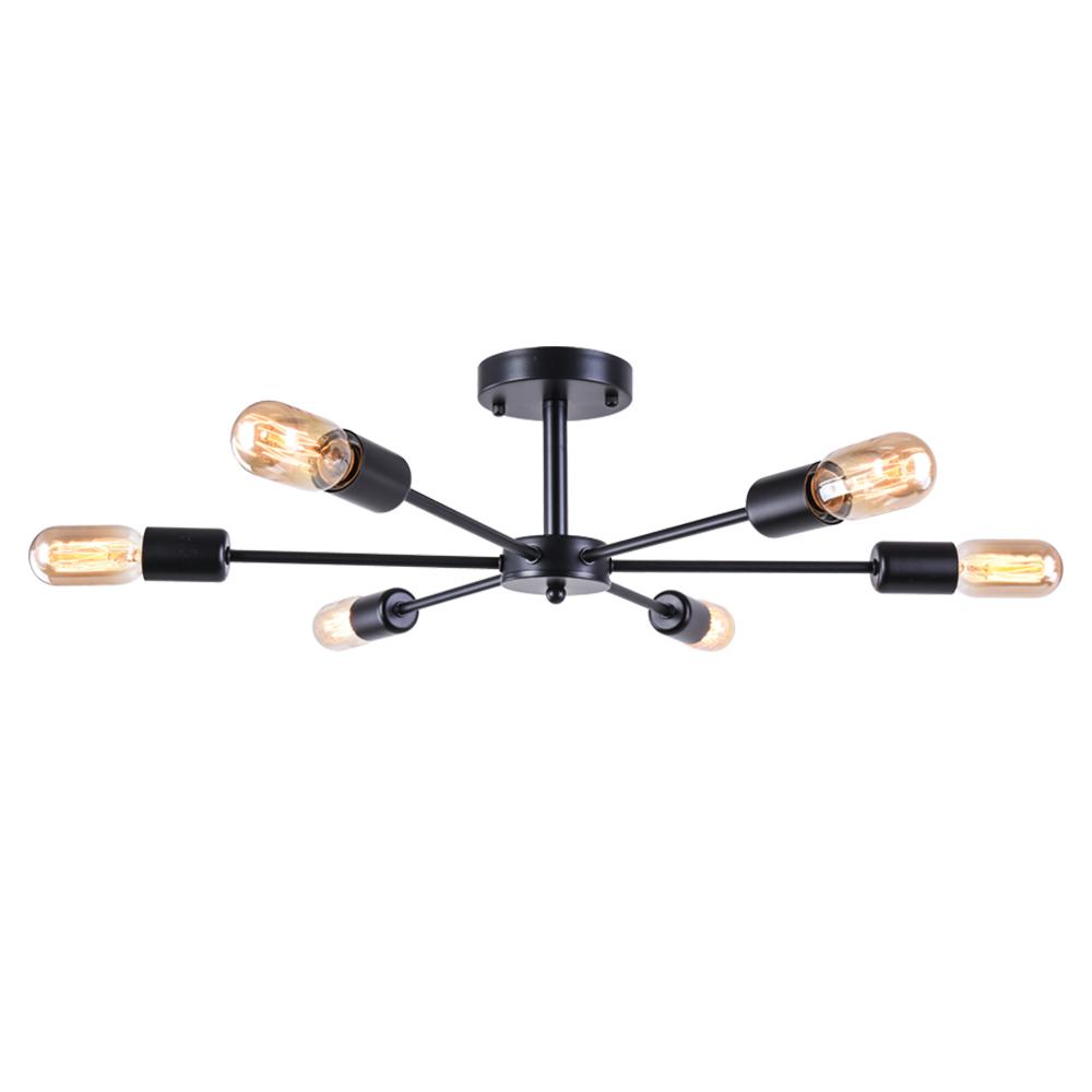 Xyla Modern Mid-Century Sputnik Metal Semi Flush Light