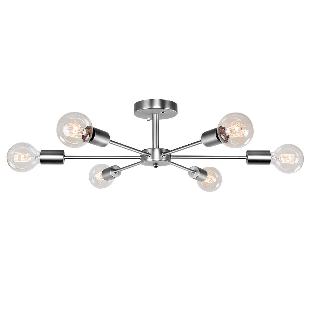 Xyla Modern Mid-Century Sputnik Metal Semi Flush Light