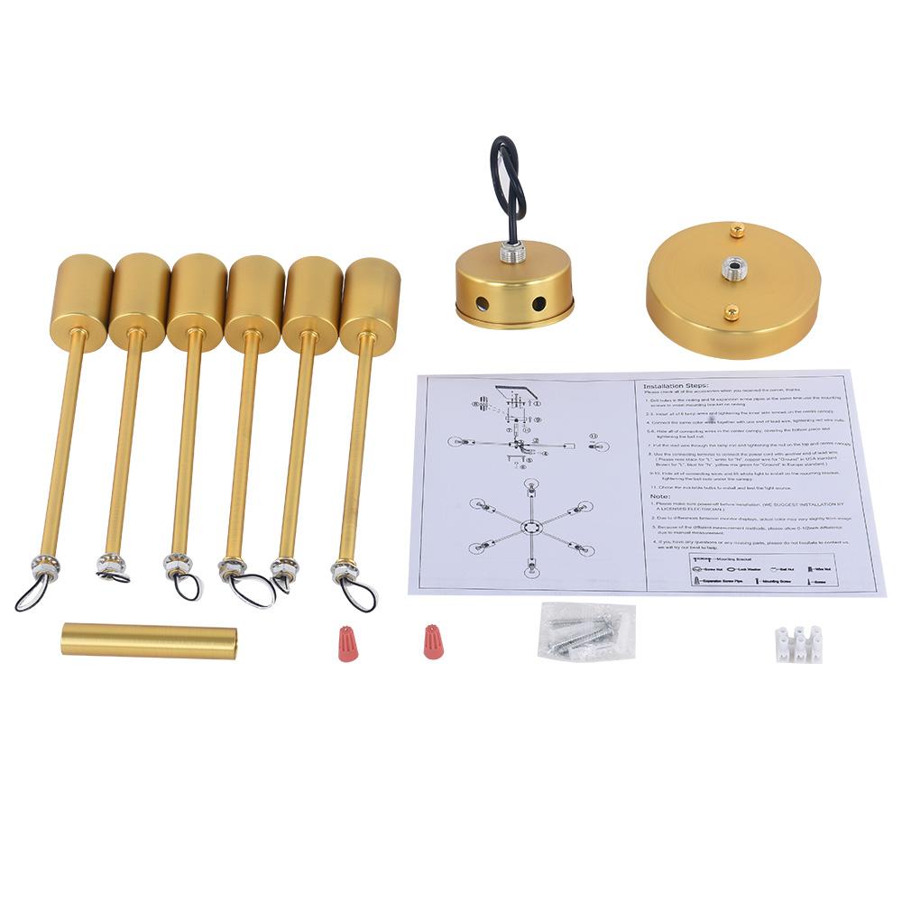 Xyla Modern Mid-Century Sputnik Metal Semi Flush Light