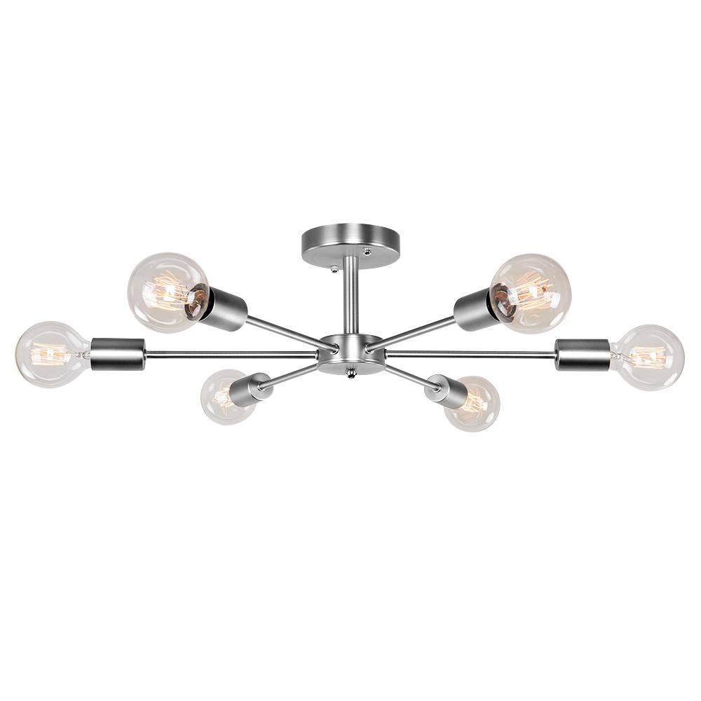 Xyla Modern Mid-Century Sputnik Metal Semi Flush Light