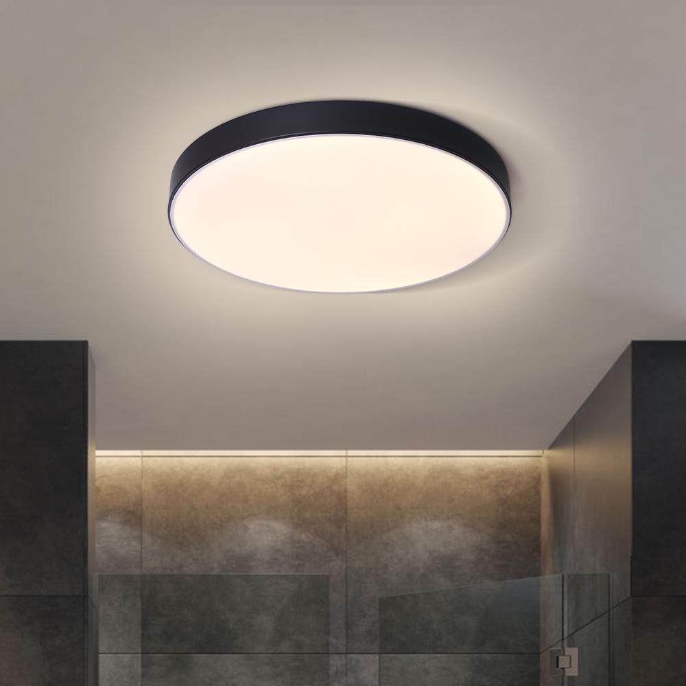 Kveld Minimalist Metal Drum Flush Mount Ceiling Light - Lamp Copper