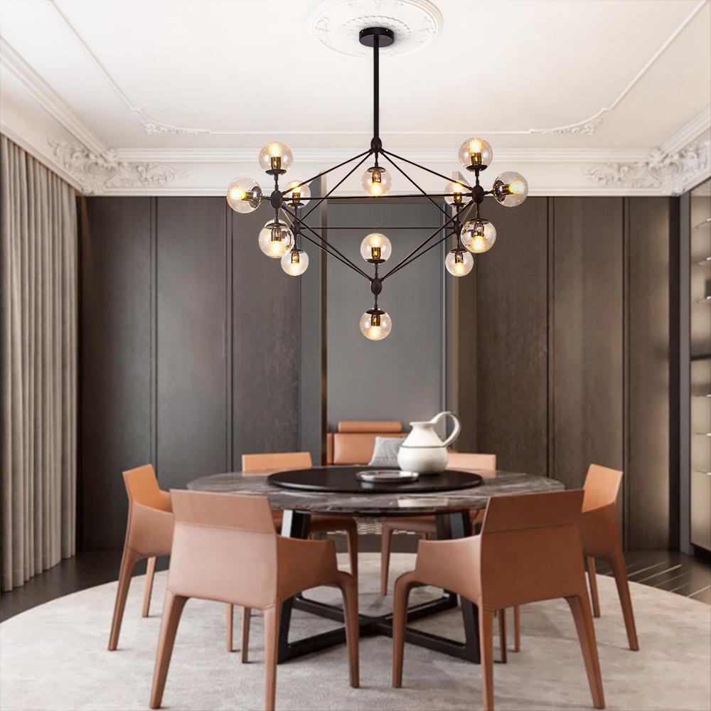 Kvennlig Modern Statement Geometric Metal Chandelier