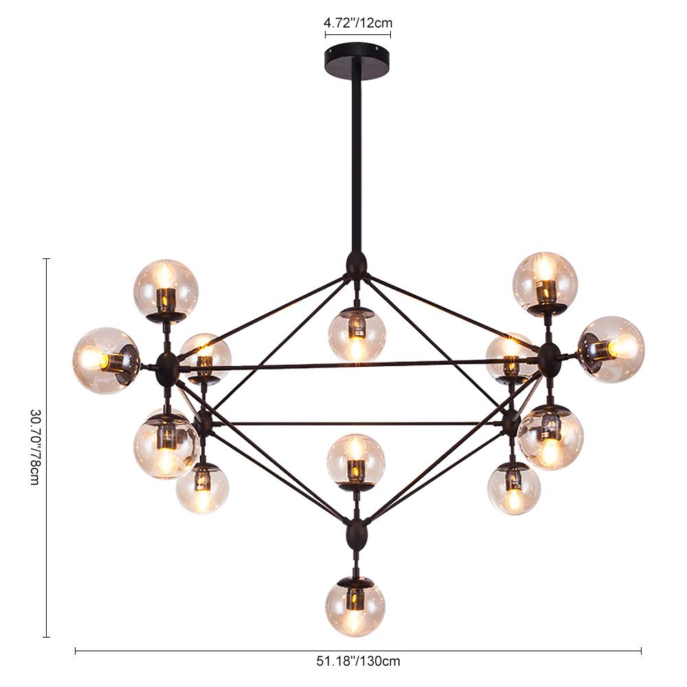 Kvennlig Modern Statement Geometric Metal Chandelier