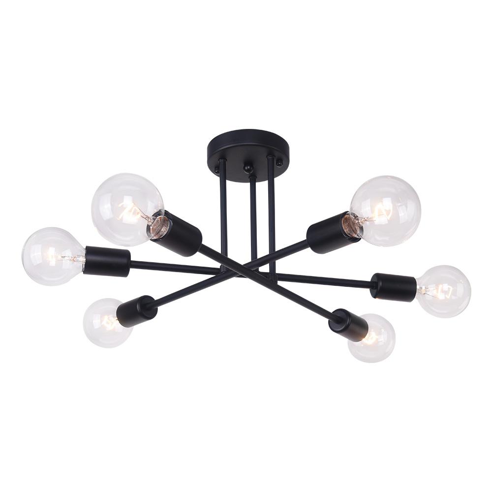 Mjolkuli Minimalist Sputnik Metal Semi Flush Chandelier