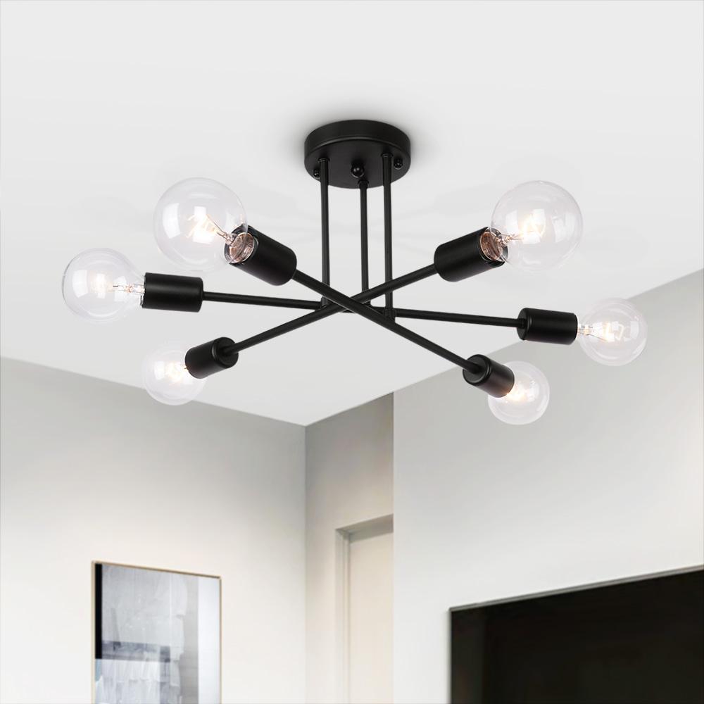 Mjolkuli Minimalist Sputnik Metal Semi Flush Chandelier