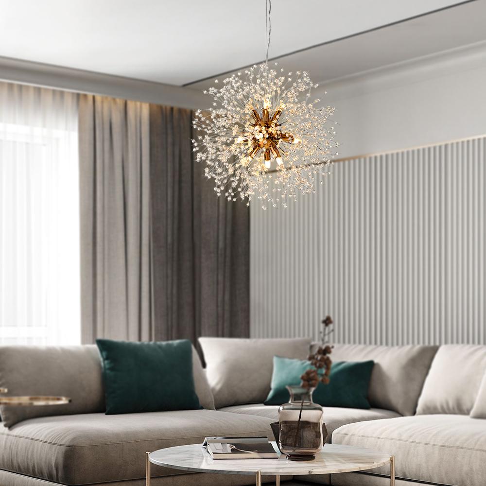 Alvsang Dandelion Crystal Metal Chandelier