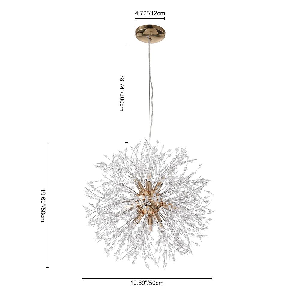 Alvsang Dandelion Crystal Metal Chandelier