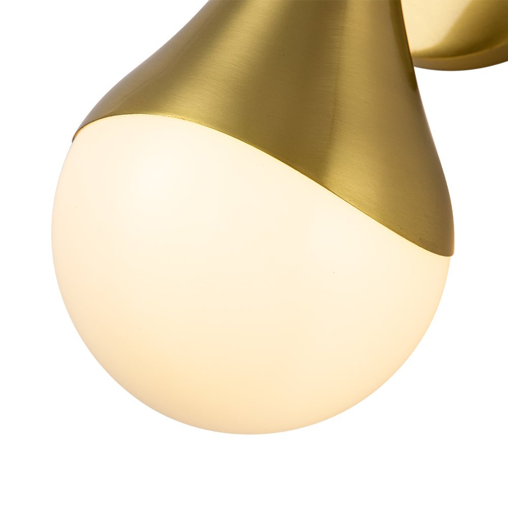 Fljotuva Aged Brass Teardrop Frosted Glass Wall Lamp