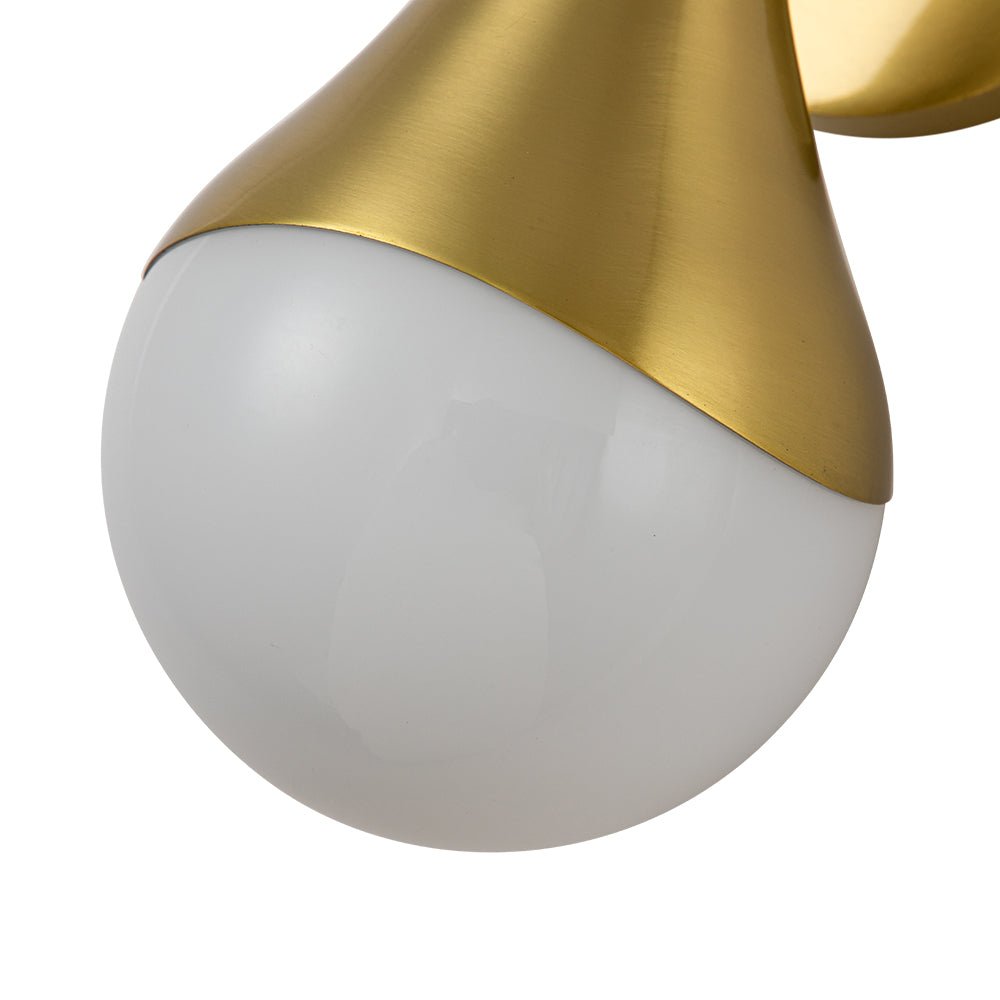 Fljotuva Aged Brass Teardrop Frosted Glass Wall Lamp