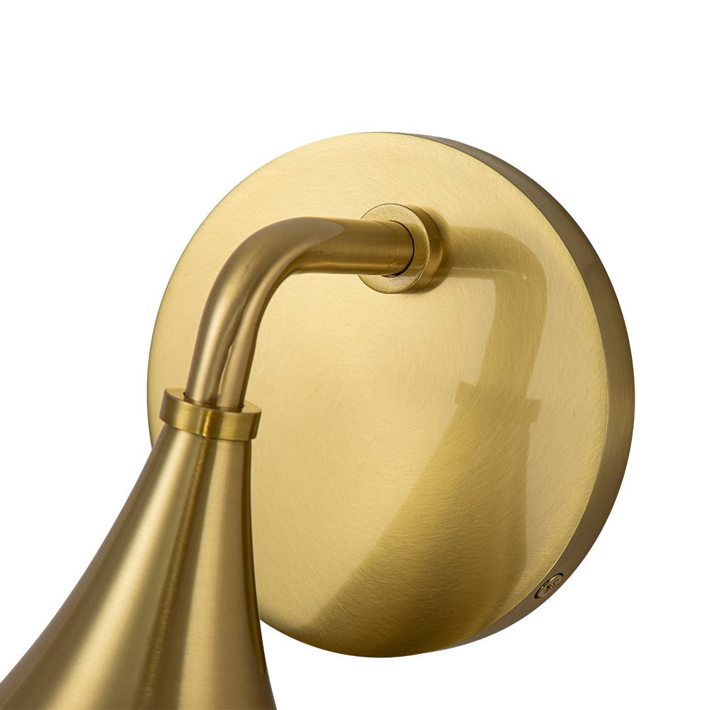 Fljotuva Aged Brass Teardrop Frosted Glass Wall Lamp