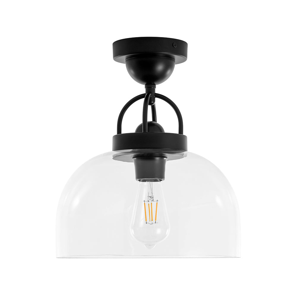 Qvistuli Modern Shade Clear Glass Semi Flush Mount Ceiling Light