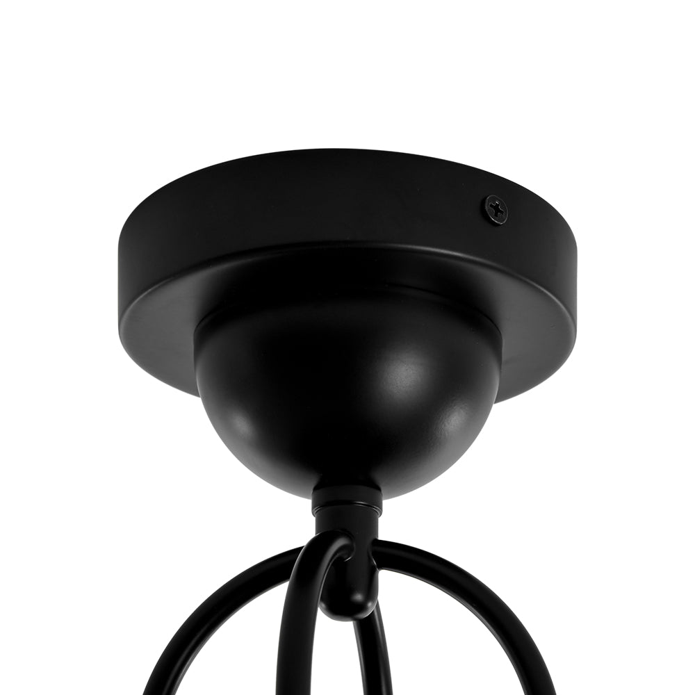 Qvistuli Modern Shade Clear Glass Semi Flush Mount Ceiling Light