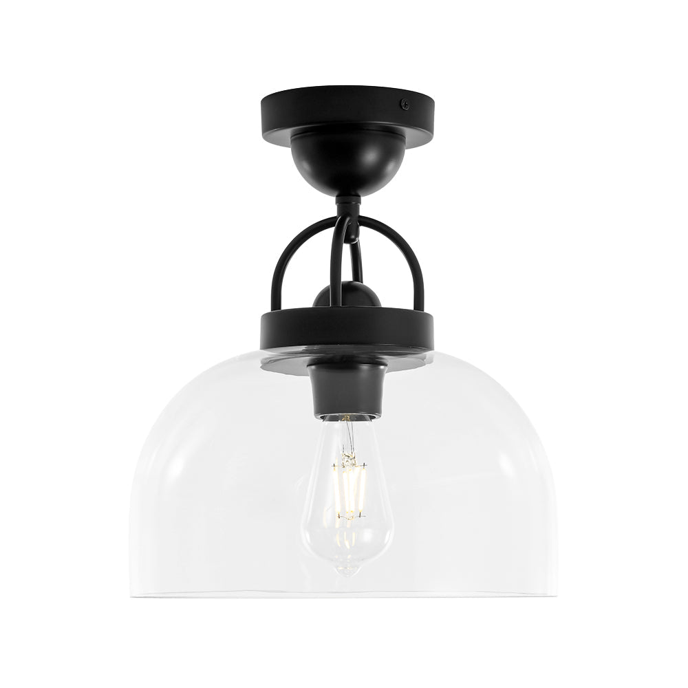 Qvistuli Modern Shade Clear Glass Semi Flush Mount Ceiling Light