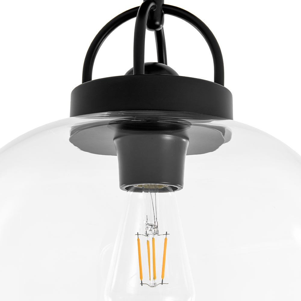 Qvistuli Modern Shade Clear Glass Semi Flush Mount Ceiling Light
