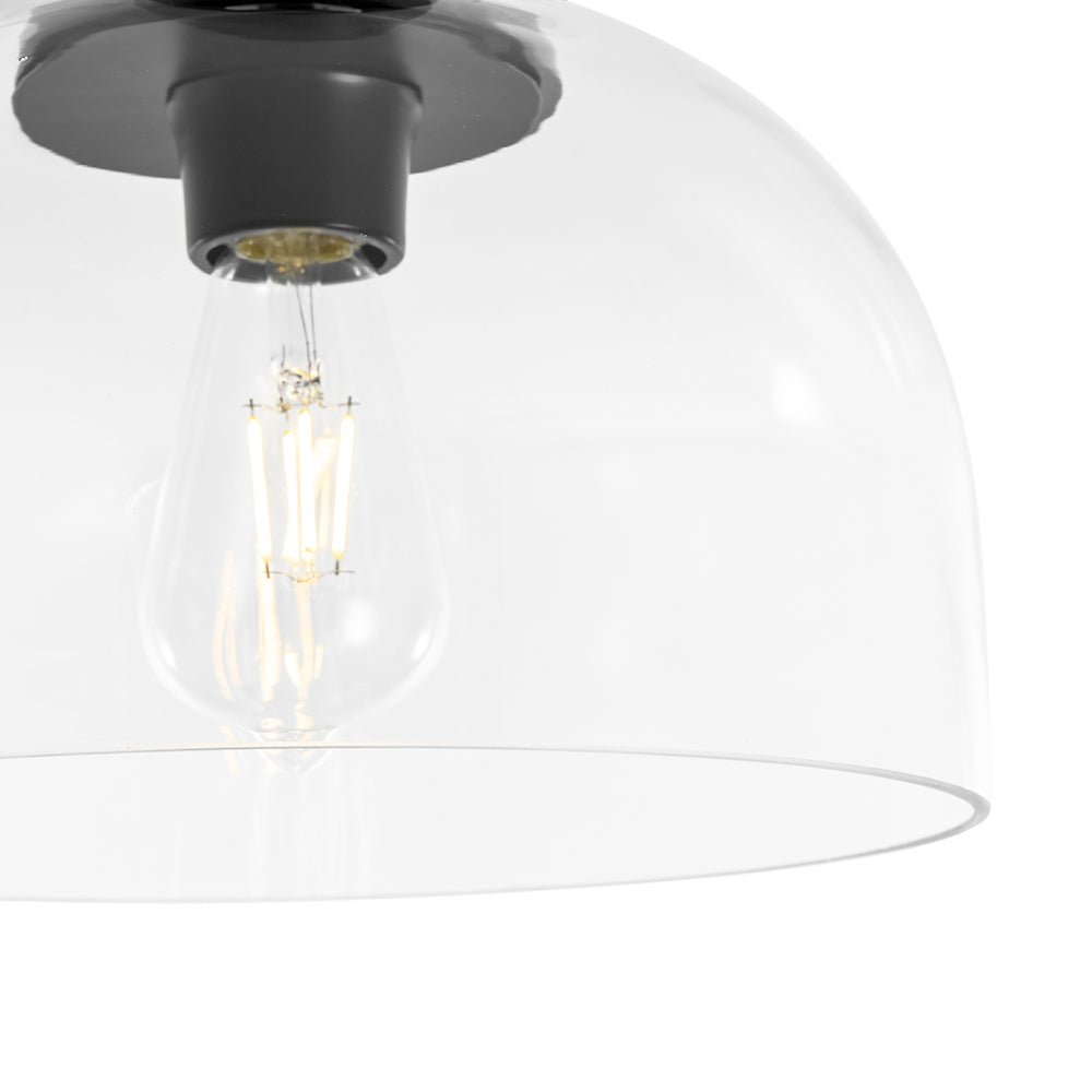 Qvistuli Modern Shade Clear Glass Semi Flush Mount Ceiling Light