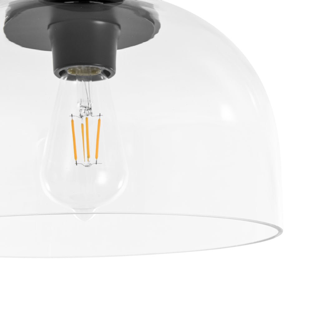 Qvistuli Modern Shade Clear Glass Semi Flush Mount Ceiling Light