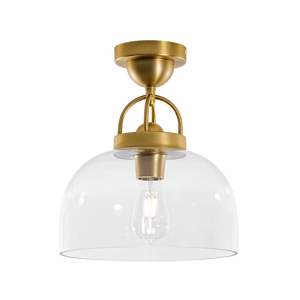 Qvistuli Modern Shade Clear Glass Semi Flush Mount Ceiling Light