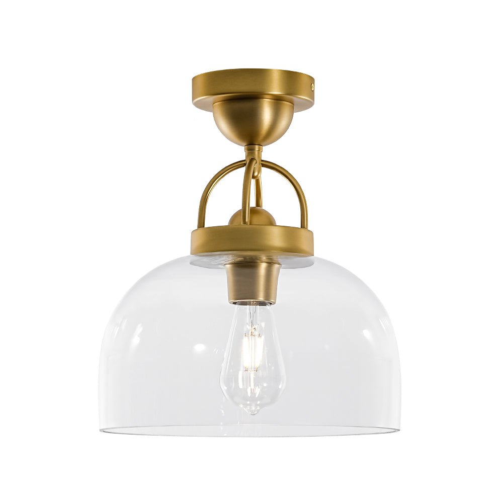 Qvistuli Modern Shade Clear Glass Semi Flush Mount Ceiling Light