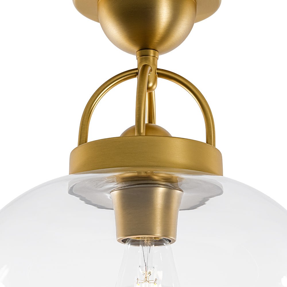Qvistuli Modern Shade Clear Glass Semi Flush Mount Ceiling Light