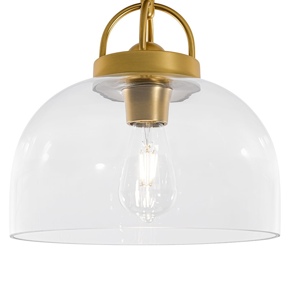 Qvistuli Modern Shade Clear Glass Semi Flush Mount Ceiling Light