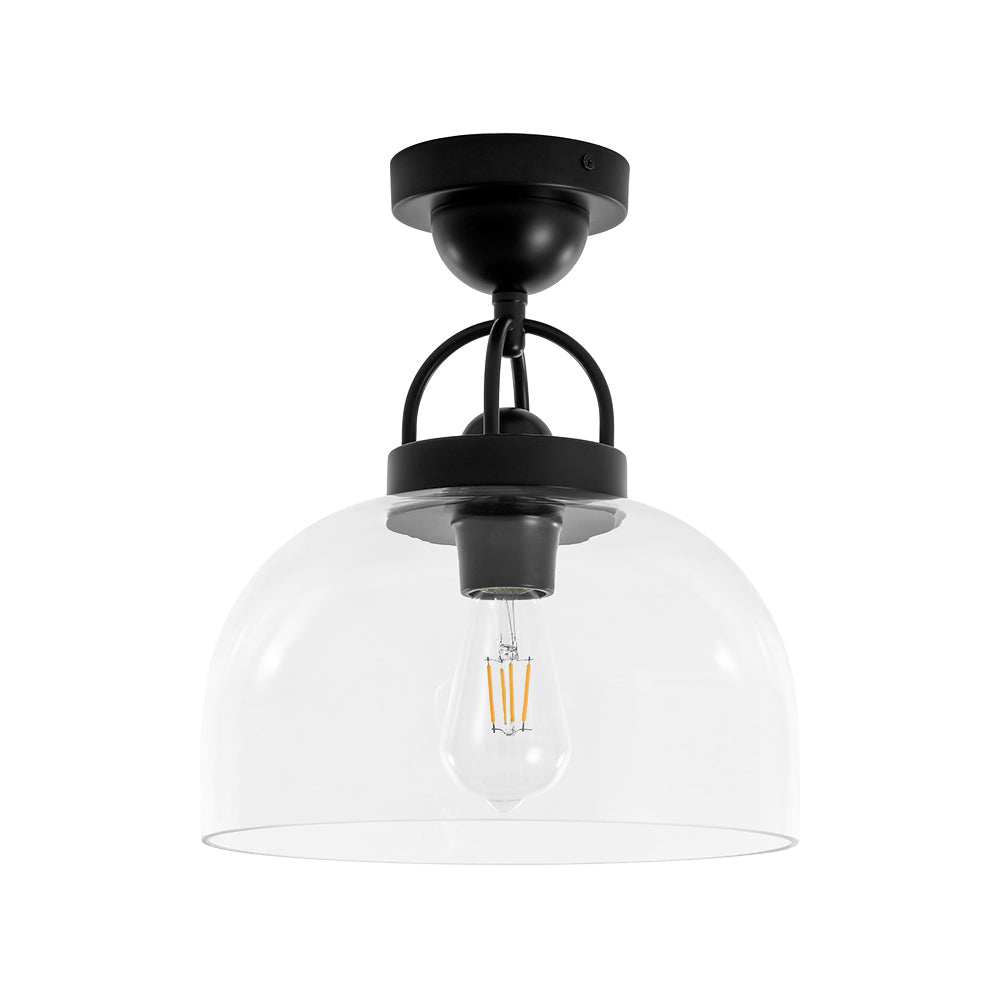 Qvistuli Modern Shade Clear Glass Semi Flush Mount Ceiling Light