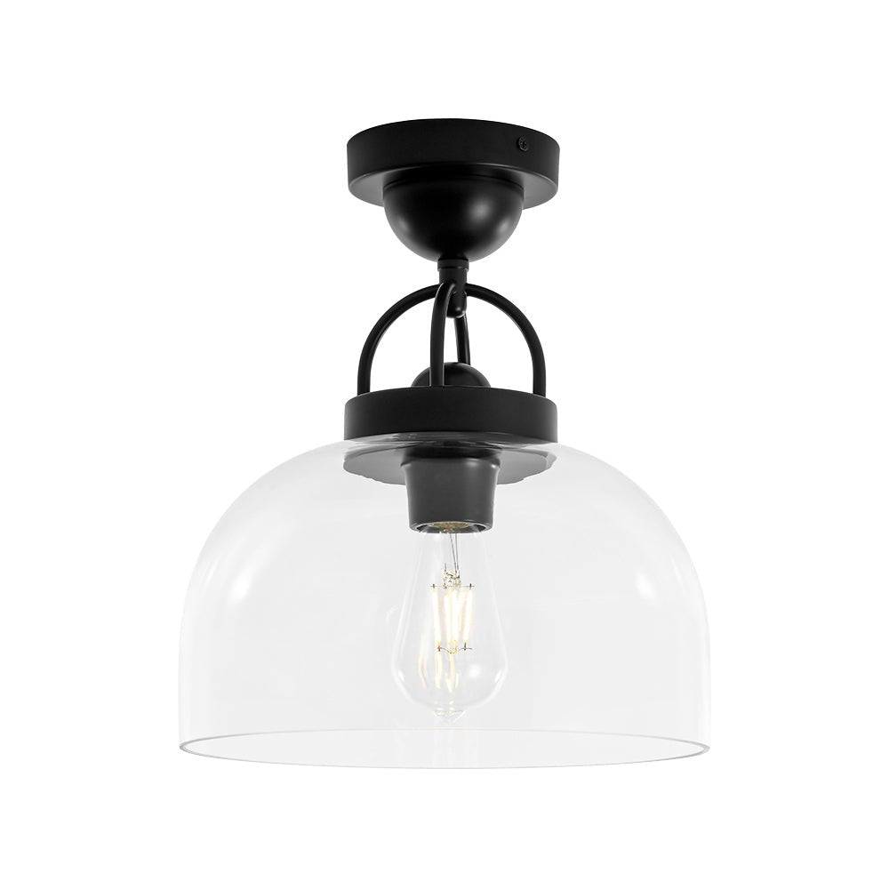 Qvistuli Modern Shade Clear Glass Semi Flush Mount Ceiling Light