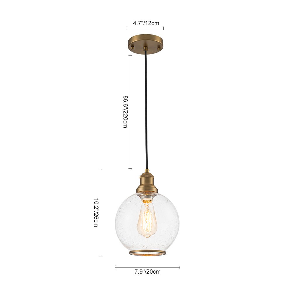 Kvennunix Corded Seeded Globe Glass Pendant Light