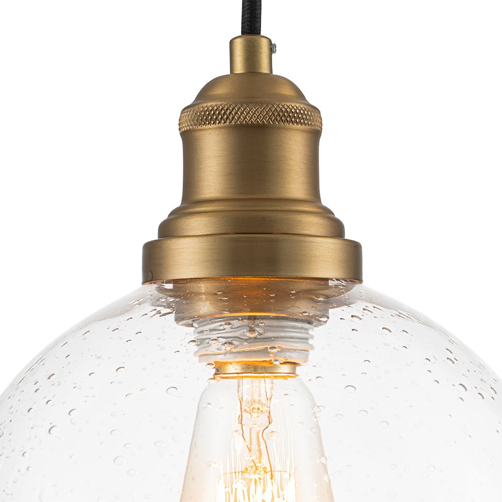 Kvennunix Corded Seeded Globe Glass Pendant Light