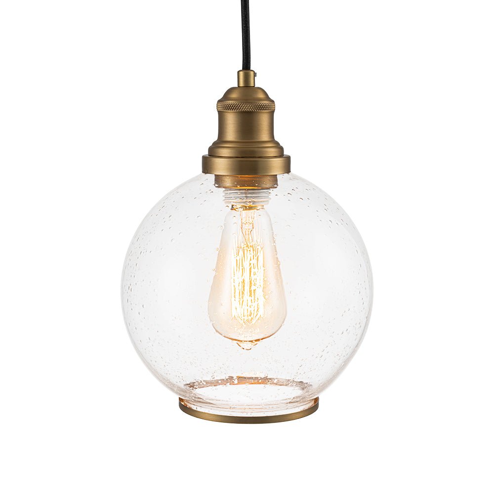 Kvennunix Corded Seeded Globe Glass Pendant Light