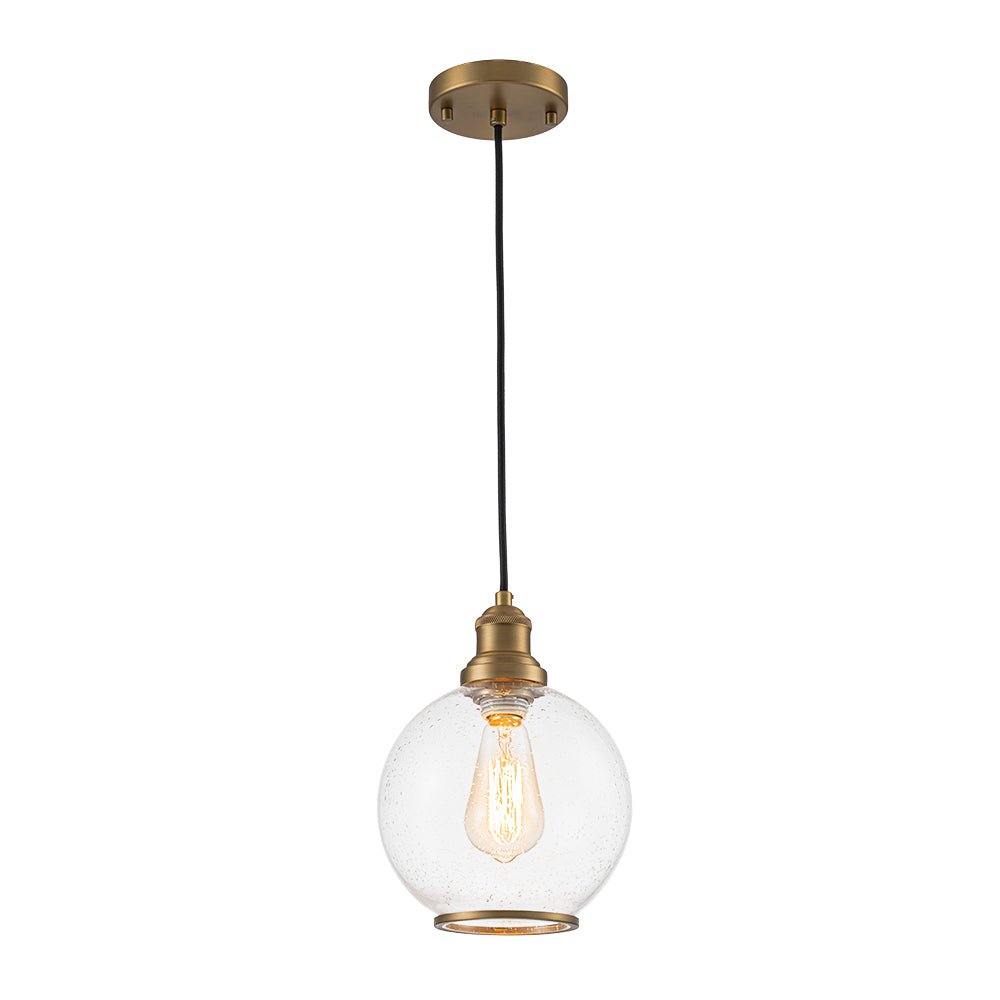 Kvennunix Corded Seeded Globe Glass Pendant Light