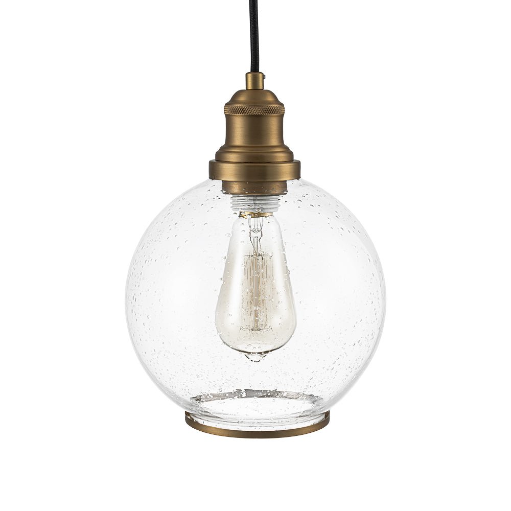 Kvennunix Corded Seeded Globe Glass Pendant Light