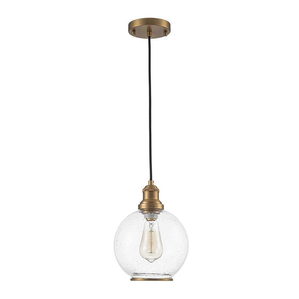 Kvennunix Corded Seeded Globe Glass Pendant Light