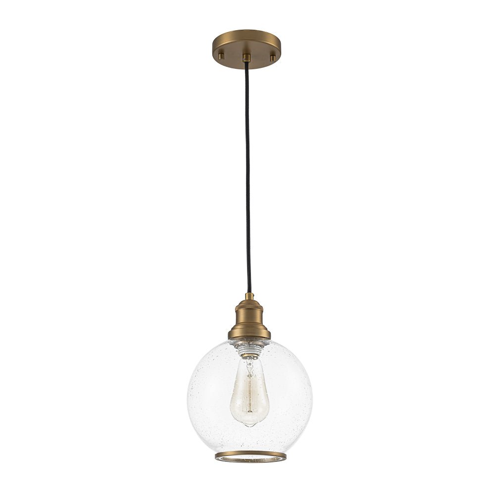 Kvennunix Corded Seeded Globe Glass Pendant Light