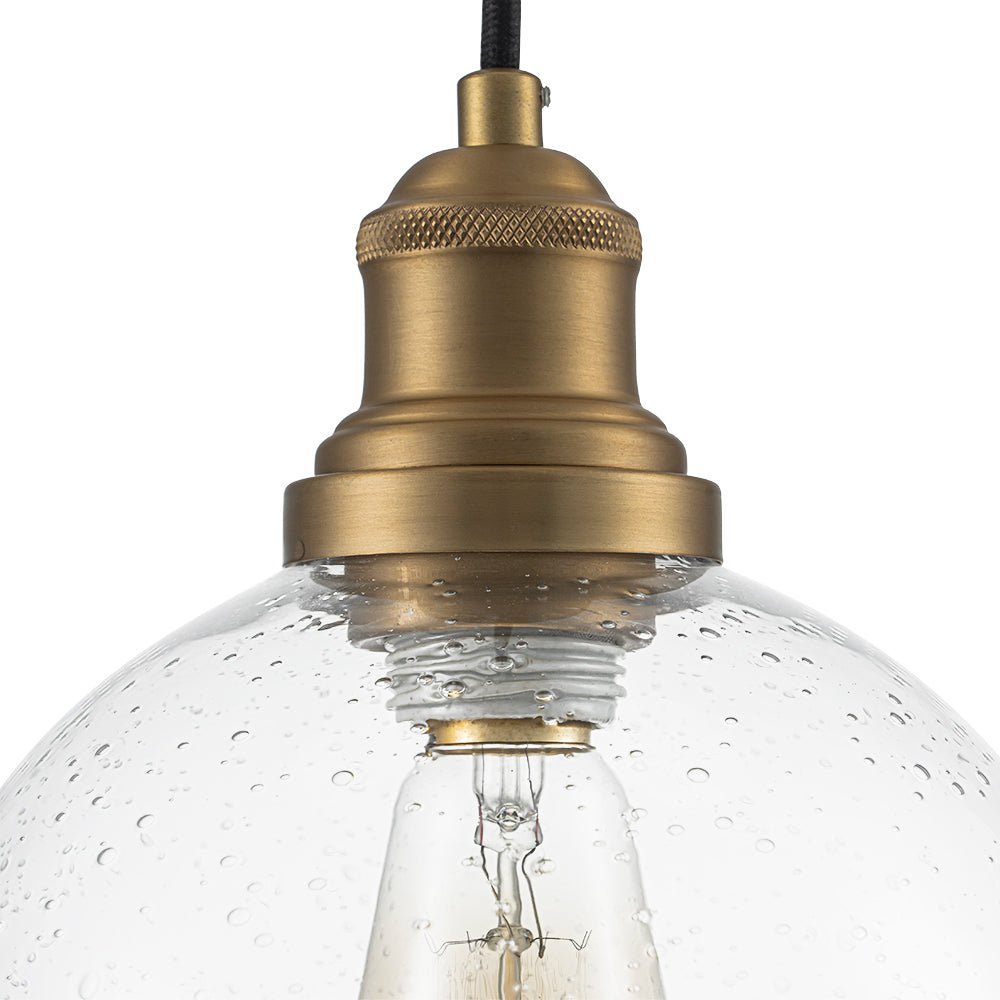 Kvennunix Corded Seeded Globe Glass Pendant Light