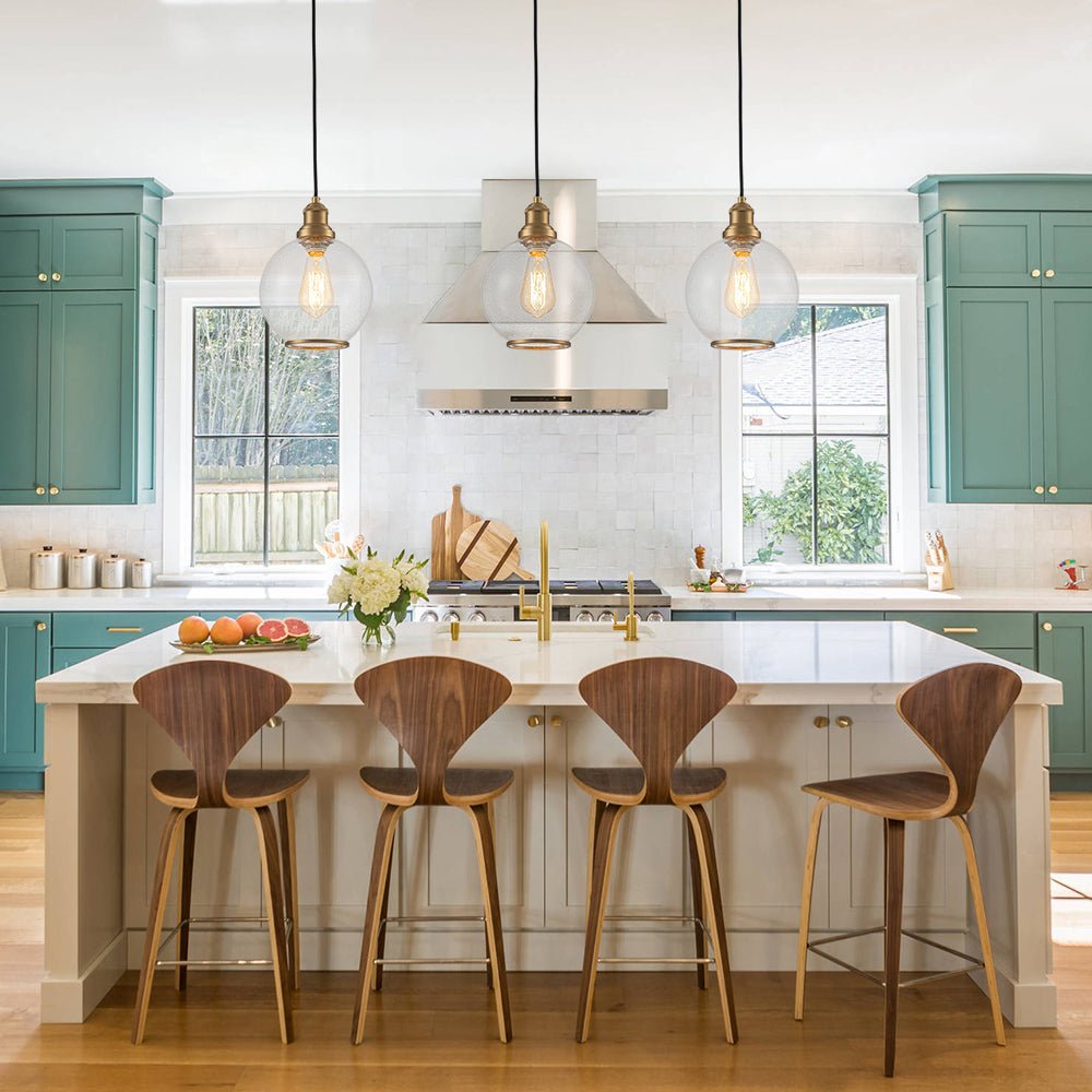 Kvennunix Corded Seeded Globe Glass Pendant Light